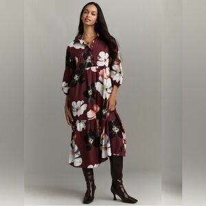 *See photos 4 flaw* Anthropologie Bettina Tiered Shirt Dress by Maeve. LP.